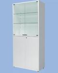 Шкаф металлический двухсекционный двухдверный (верх - стекло, низ - металл) ШМ-02-МСК, Шкафы медицинские